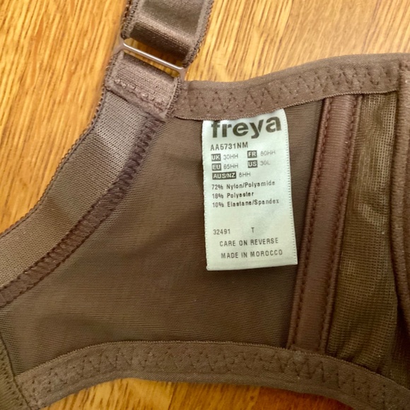 NWT Freya Arabella 30HH Brown, apple green & purple plunge balcony bra - Picture 6 of 9